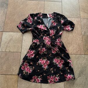 Exhilaration target black floral dress